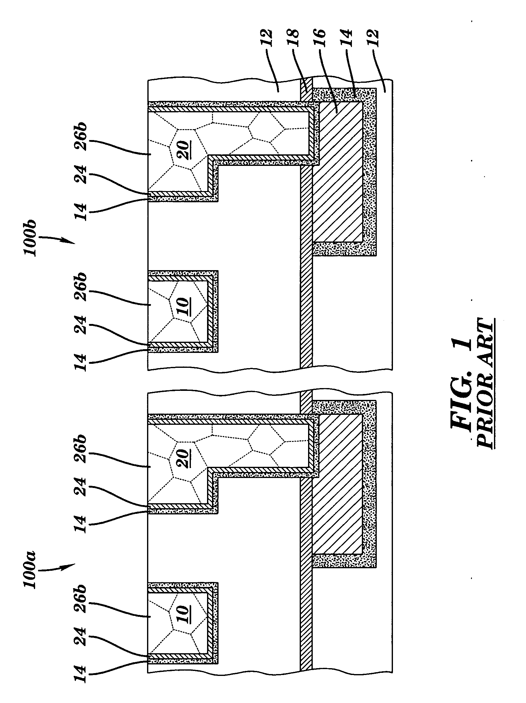 Simultaneous grain modulation for beol applications