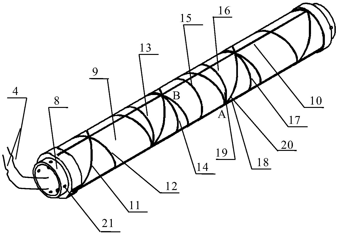 Three-dimensional stress test device for single-hole multi-point hollow fiber grating inclusion in rock mass engineering