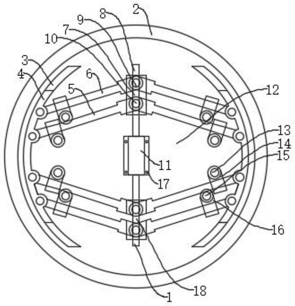 Hinge type brake executing mechanism based on double-shaft-extension motor and using method of hinge type brake executing mechanism