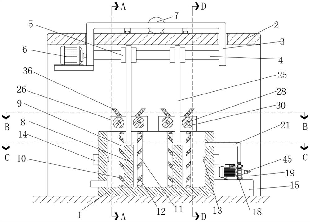 Q420 zinc plating degreasing and iron removing device and using method thereof