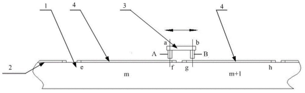 Method for reading absolute grating ruler with identification code channel by using double reading heads