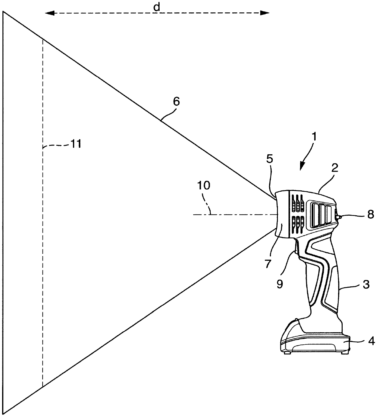 Daylight hand-lamp for checking painted surfaces, in particular in the field of paint repair work on motor vehicles