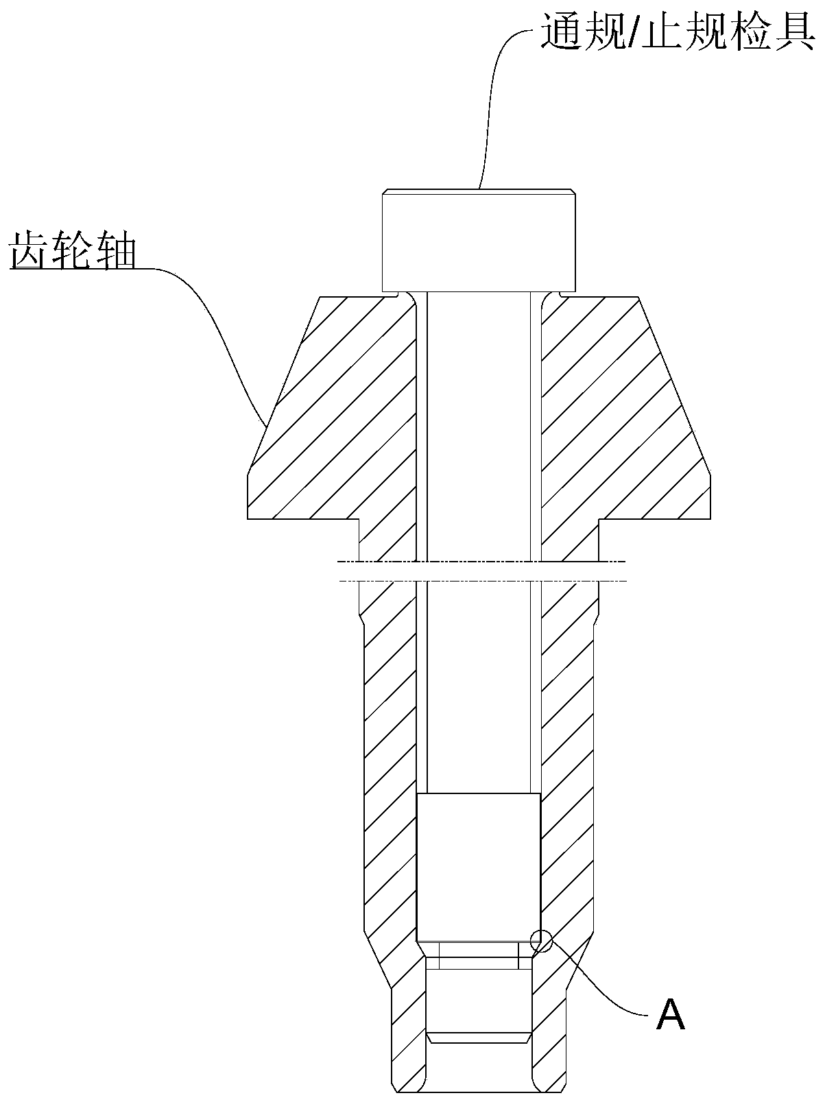 Detection tool for detecting deep hole length of gear shaft