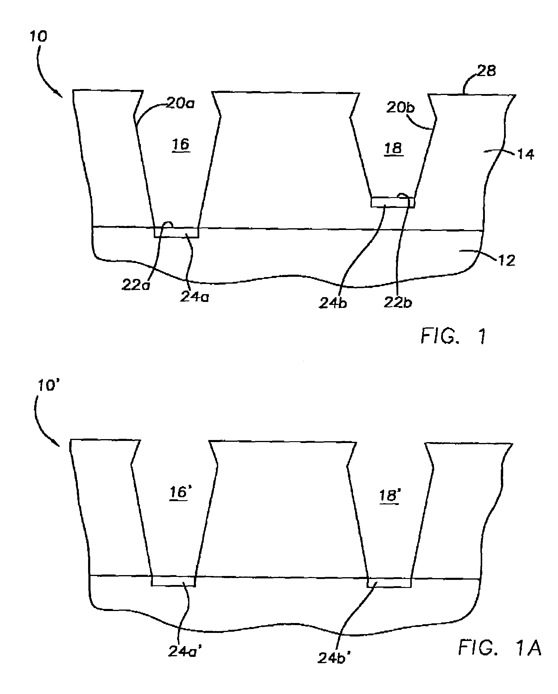 Method for filling electrically different features