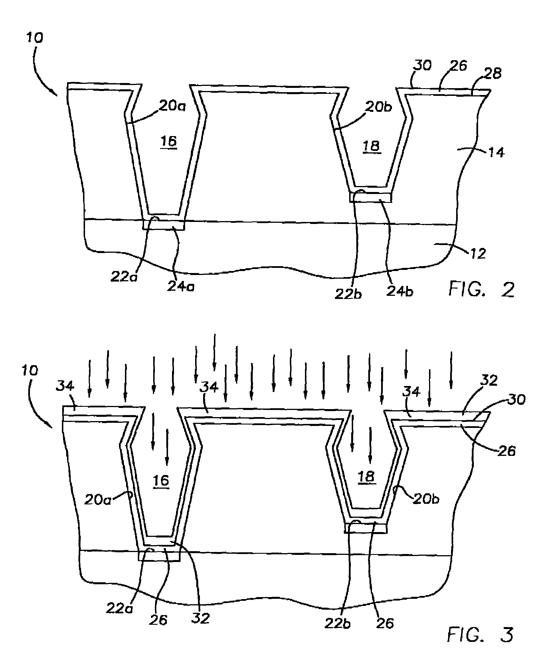 Method for filling electrically different features