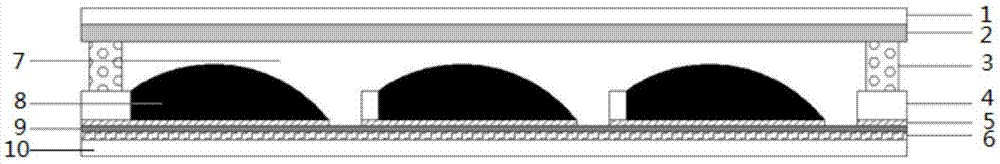 Printing ink motion controllable electrowetting display and preparation method thereof