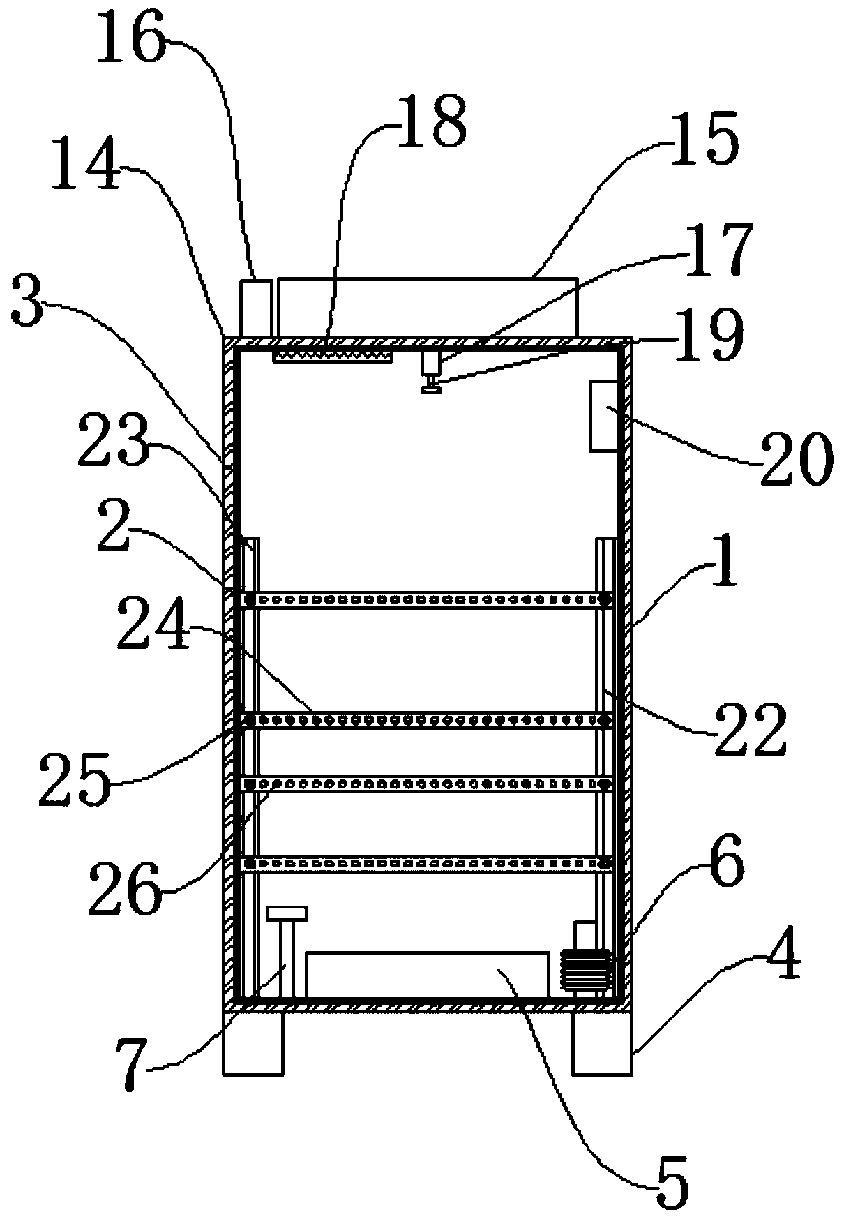 Intelligent cooling device for power high-voltage switch cabinet and using method thereof