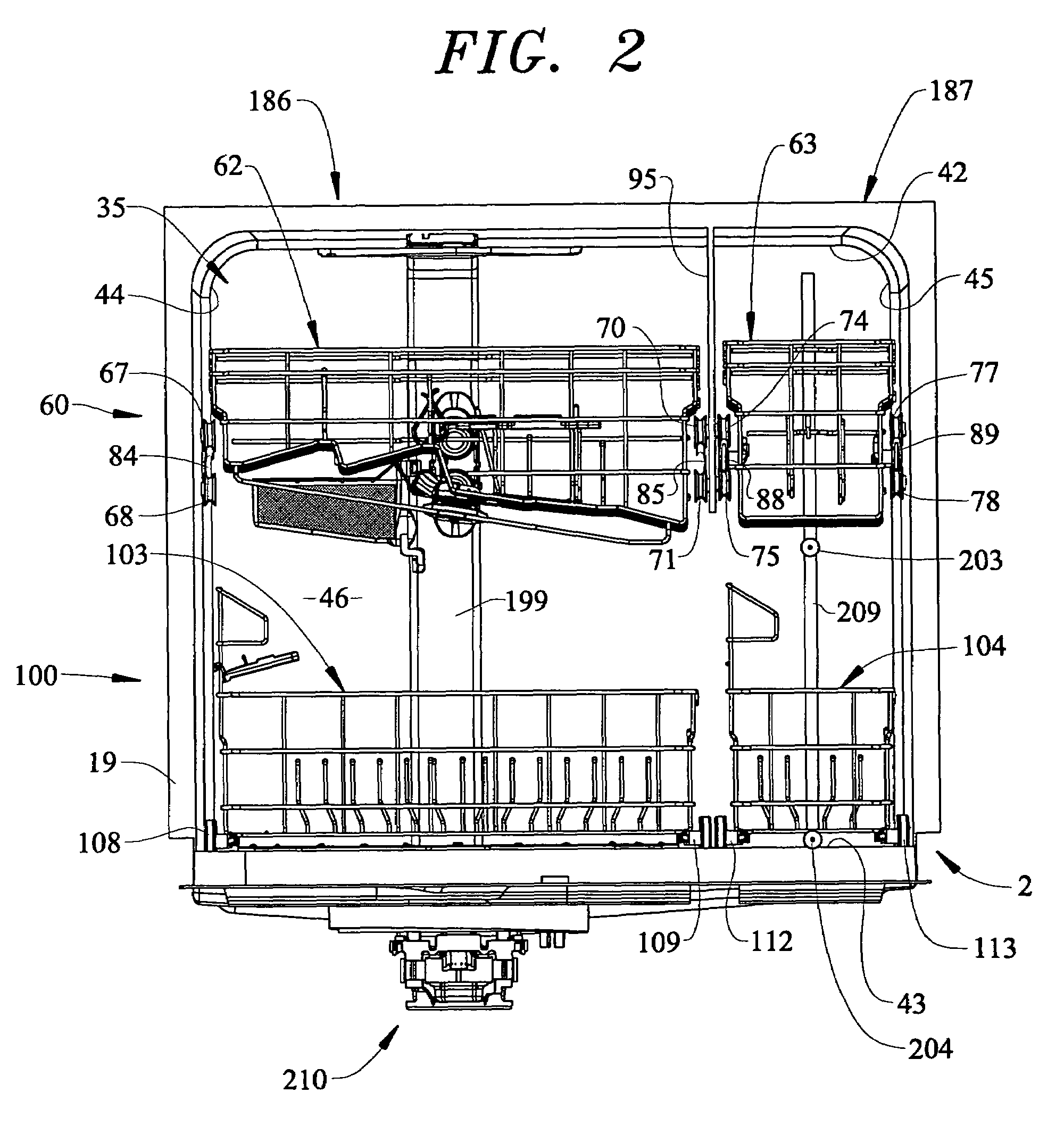 Dishwasher having a side-by-side rack system