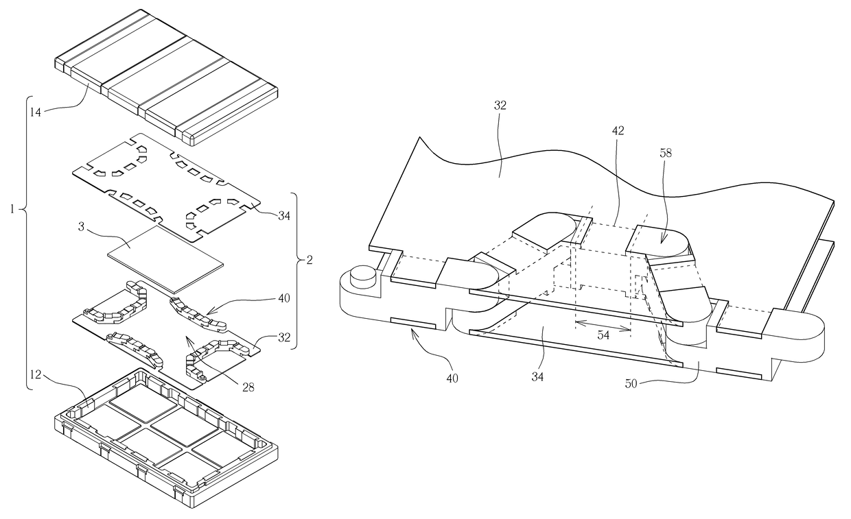 Storage box using cushion package structure