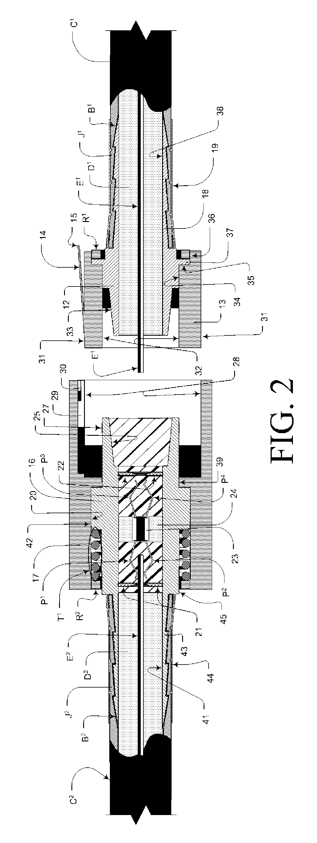 RJ type modular connector for coaxial cables