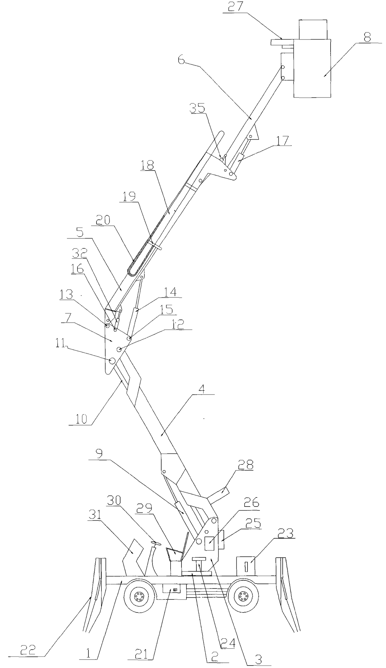 Oil-electric hybrid walking aerial work platform