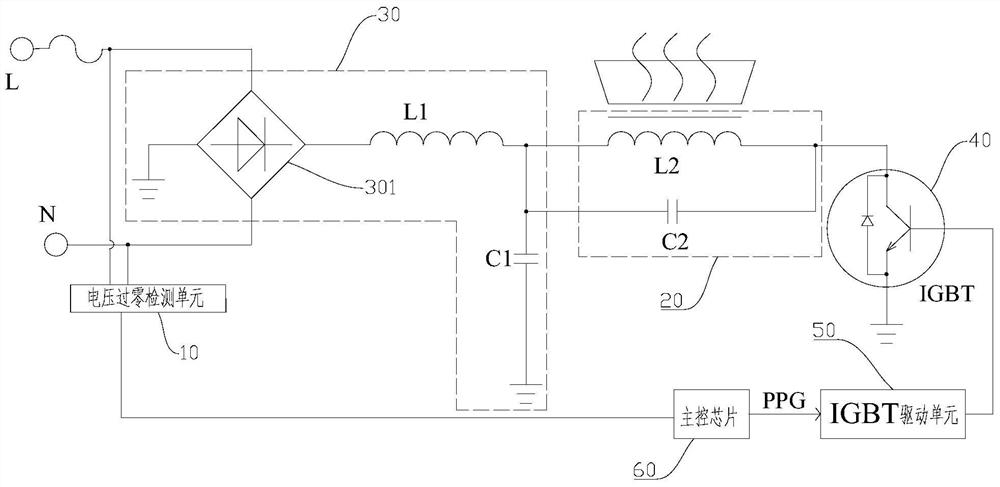 Electromagnetic heating cooking device and its heating control circuit and low-power heating control method