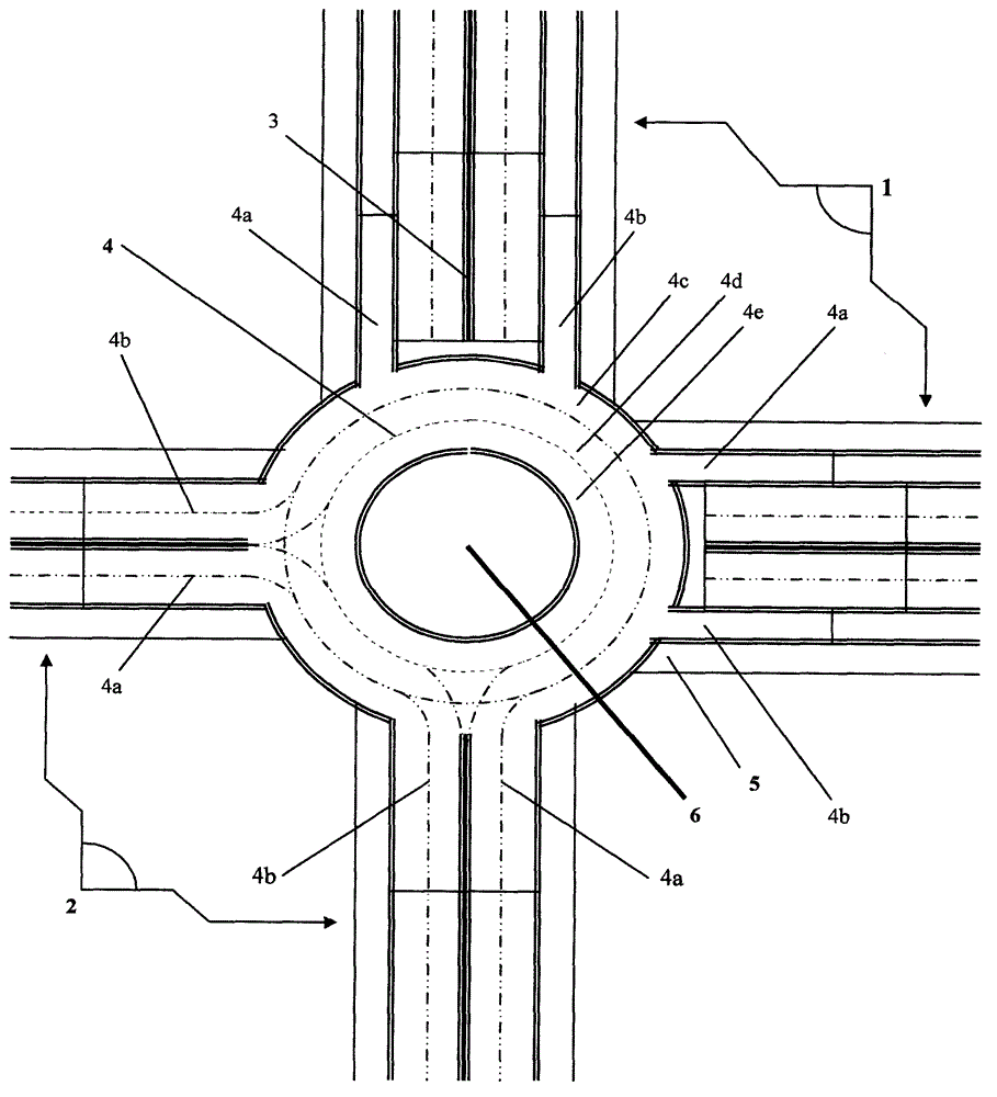 Trunk road L-shaped crankle and branch road connection combined barrier-free all-round transportation hub