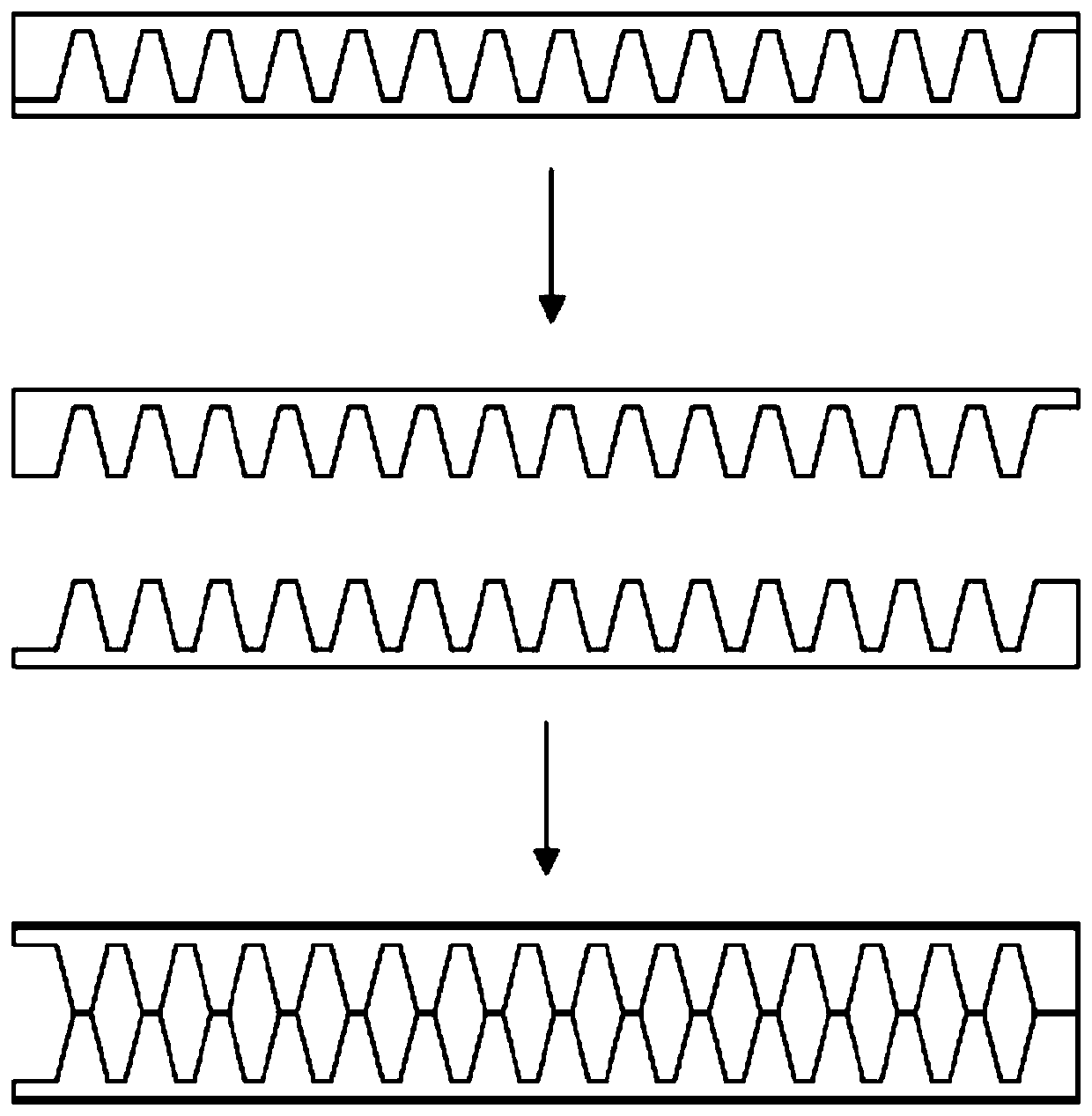 Staggered-welding type cast-in-place wrapped castellated beam with web openings