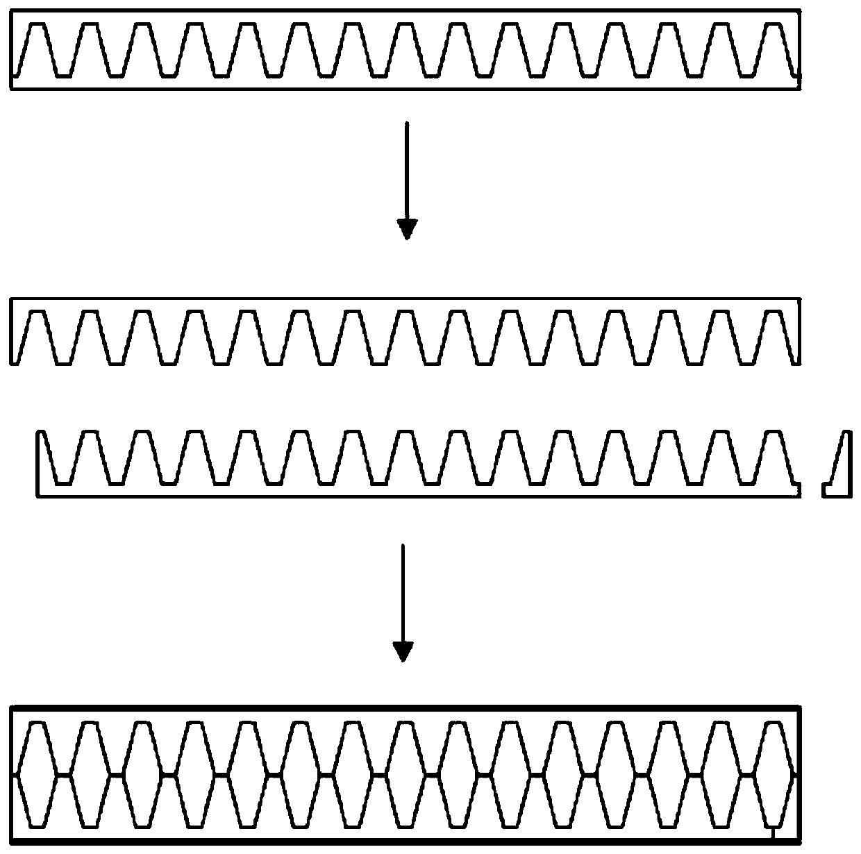 Staggered-welding type cast-in-place wrapped castellated beam with web openings