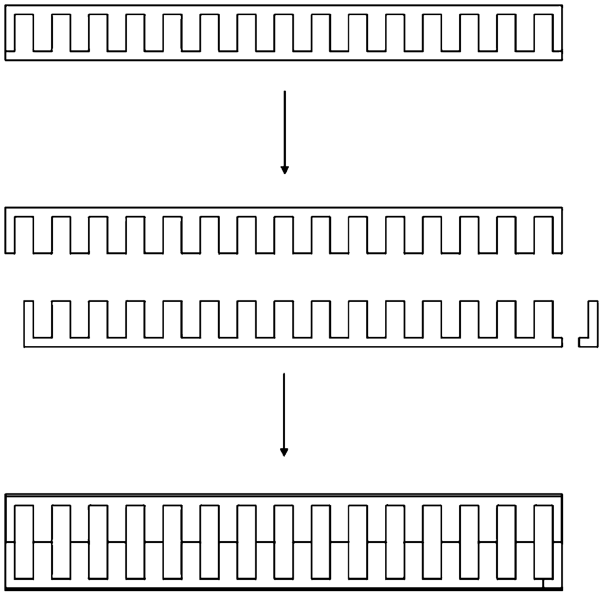 Staggered-welding type cast-in-place wrapped castellated beam with web openings