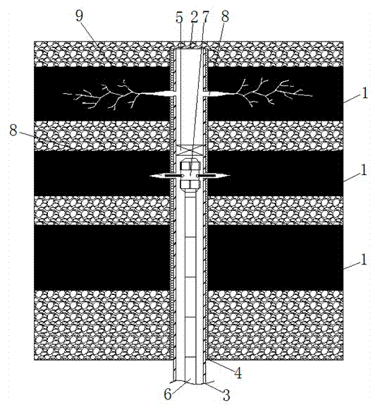 Layered hydraulic fracturing method of underground coal mine multiple coal seams