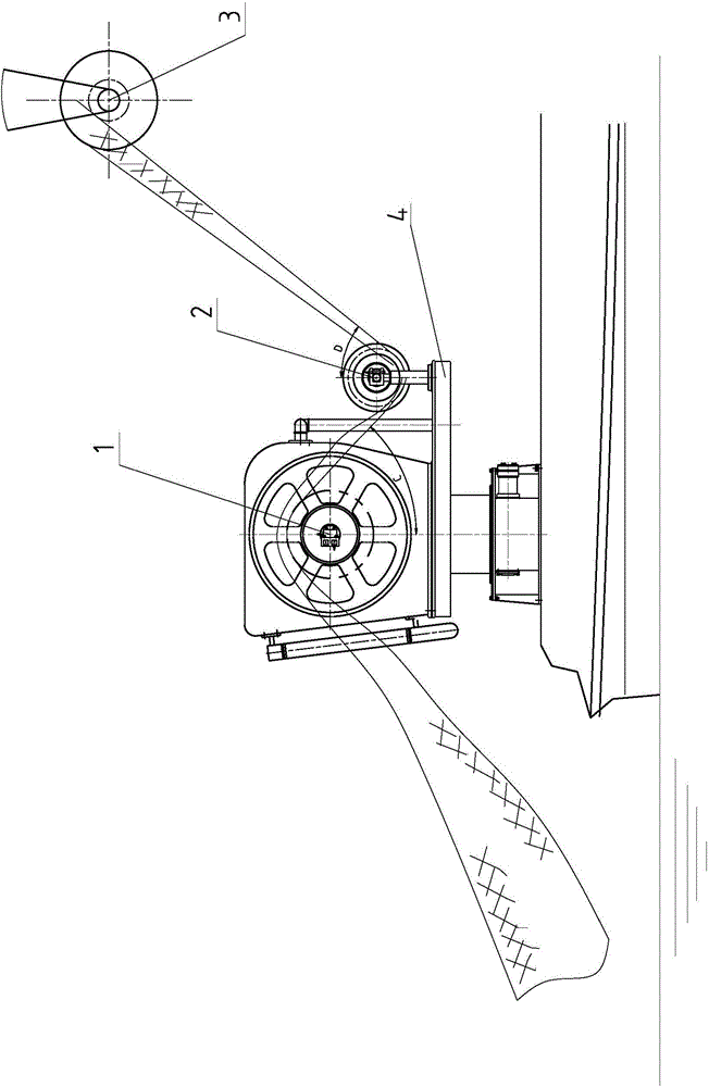 Floor type stern net hauling device for seine boat