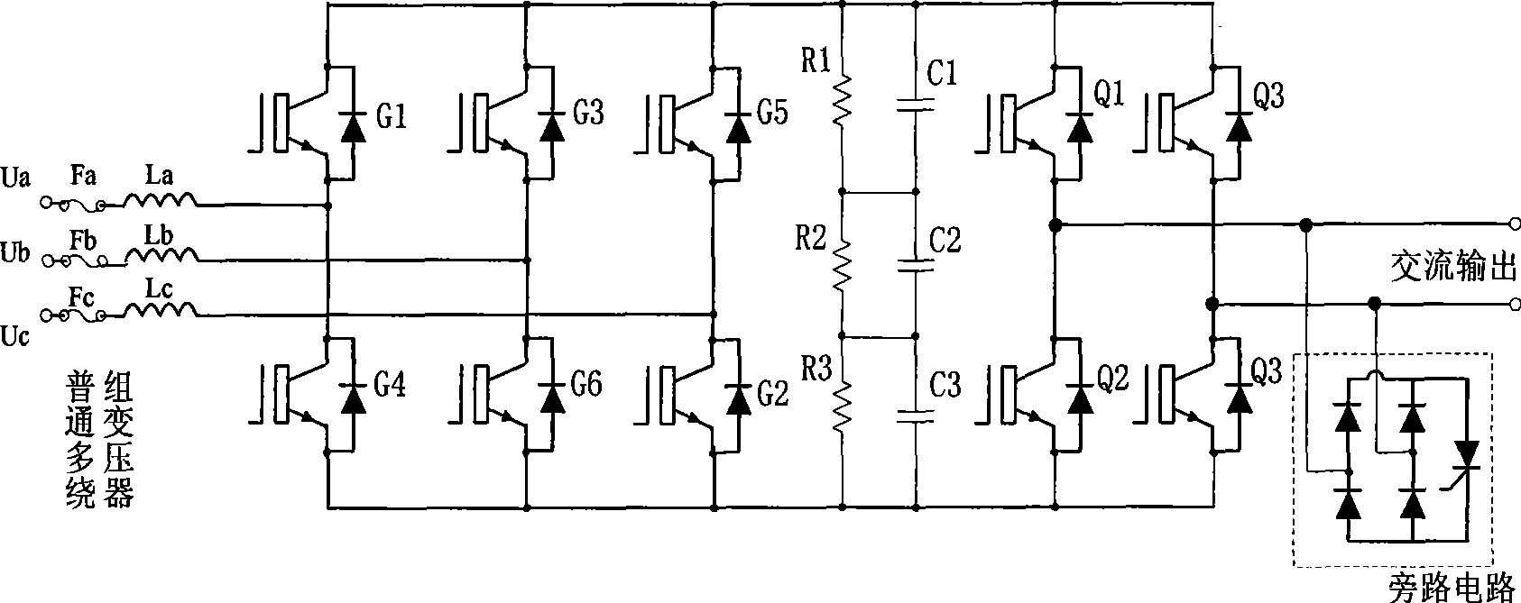 Power unit for cascade apparatus