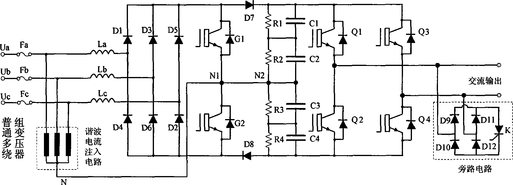 Power unit for cascade apparatus