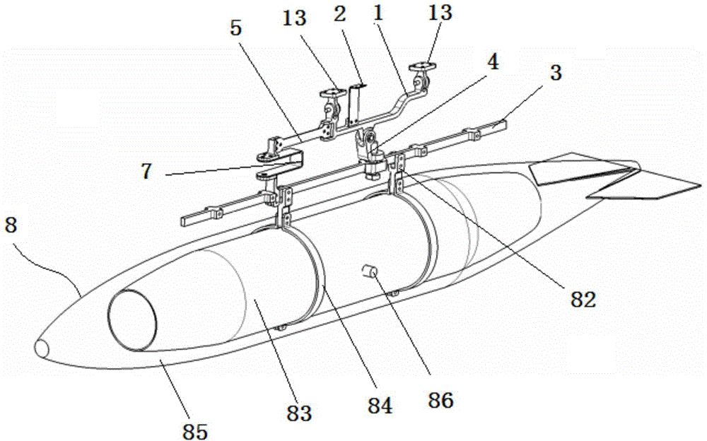 Airplane auxiliary fuel tank flutter model