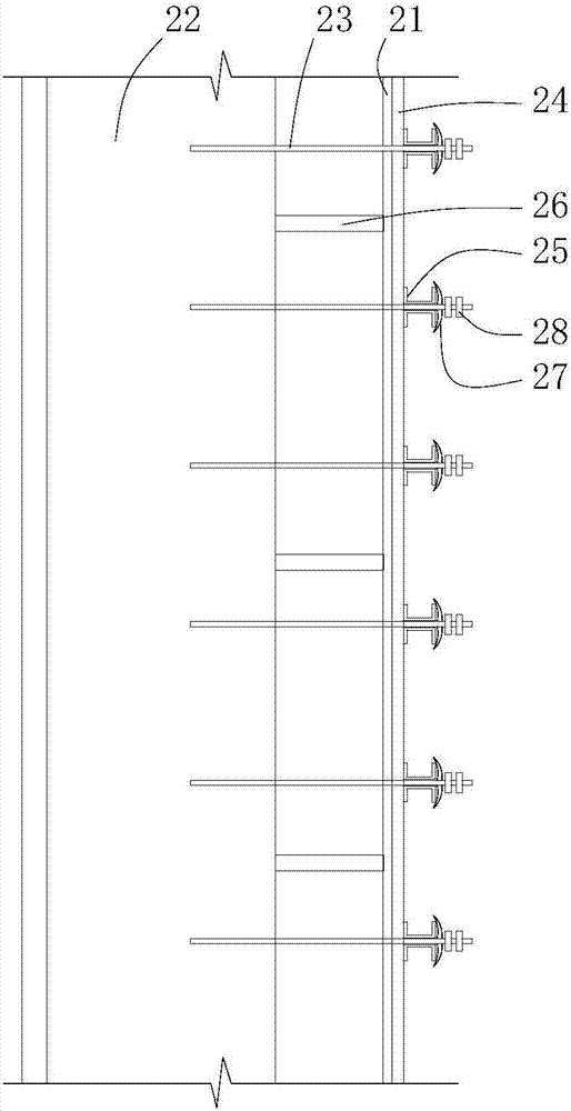 Basement retaining wall construction method based on concrete pouring of modeling wall