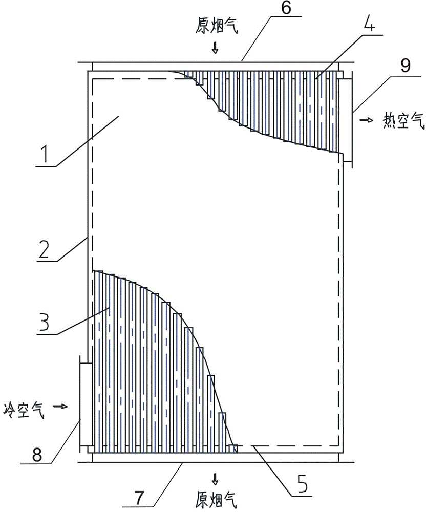 Three-dimensional internal and external finned tube integrated air preheater and processing method thereof