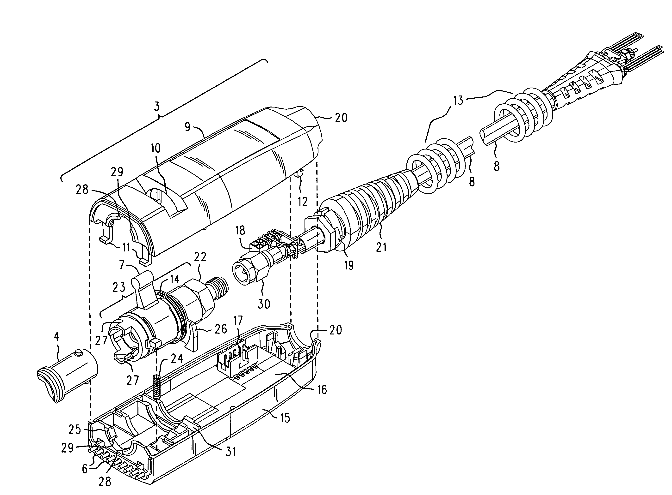 Positive locking push-on precision 3.5mm or 2.4mm connector for an oscilloscope probe