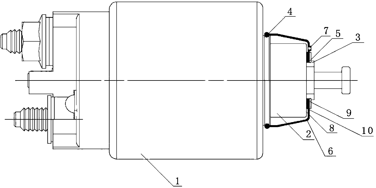 Electromagnetic switch protective structure and mounting method thereof