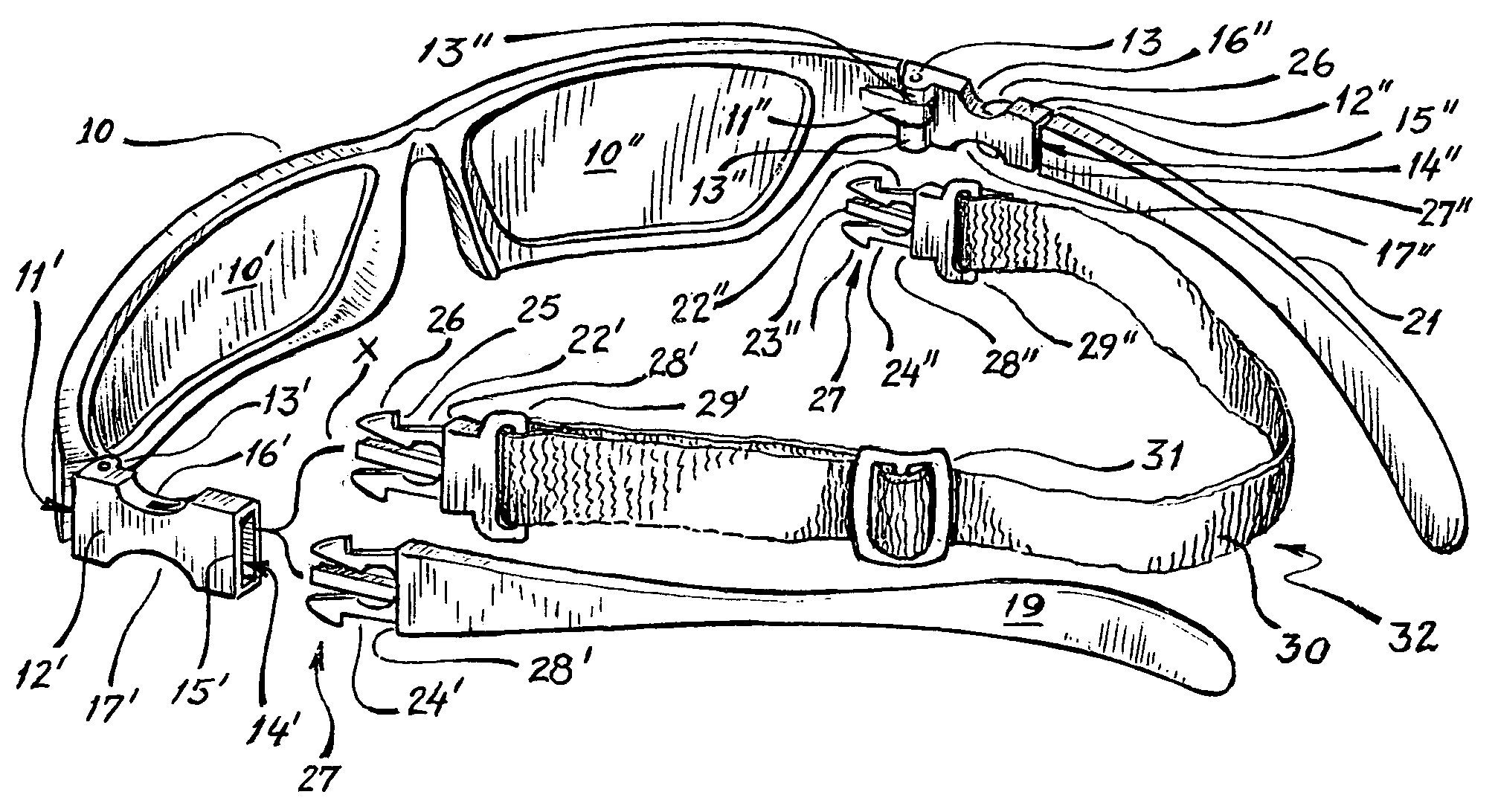 Eyeglasses with interchangable temple-members