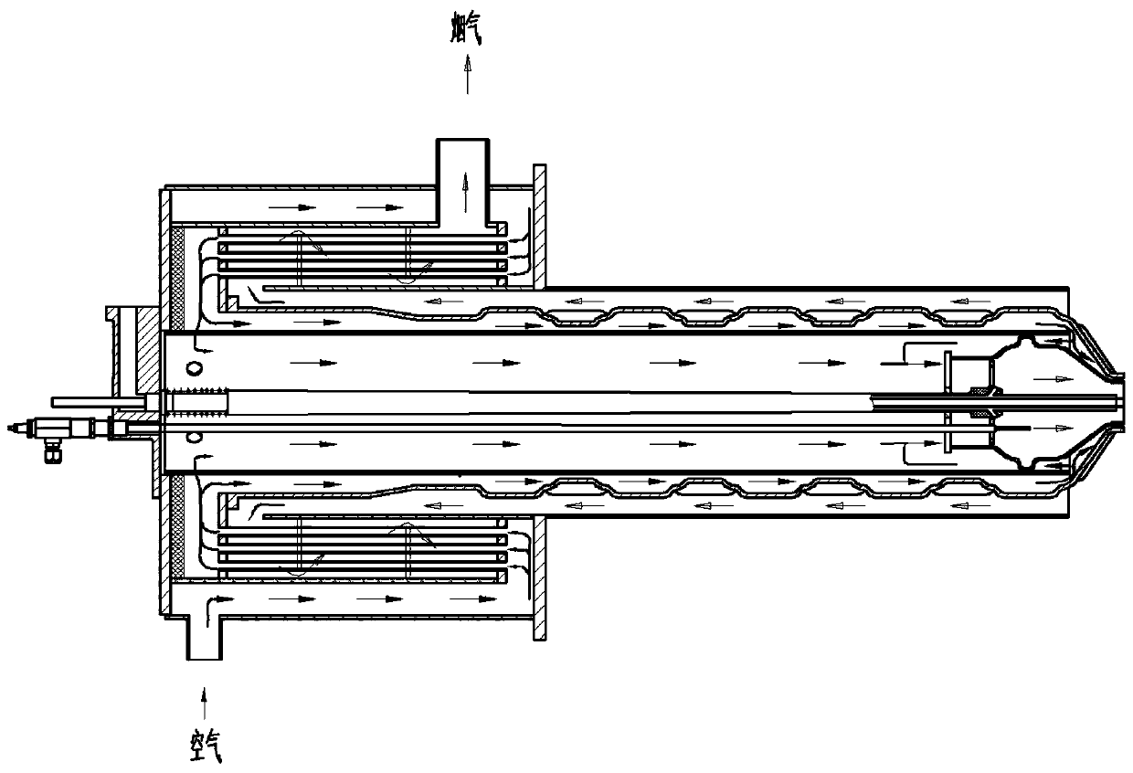 Efficient, low-NOx and compact type self preheating type burner nozzle