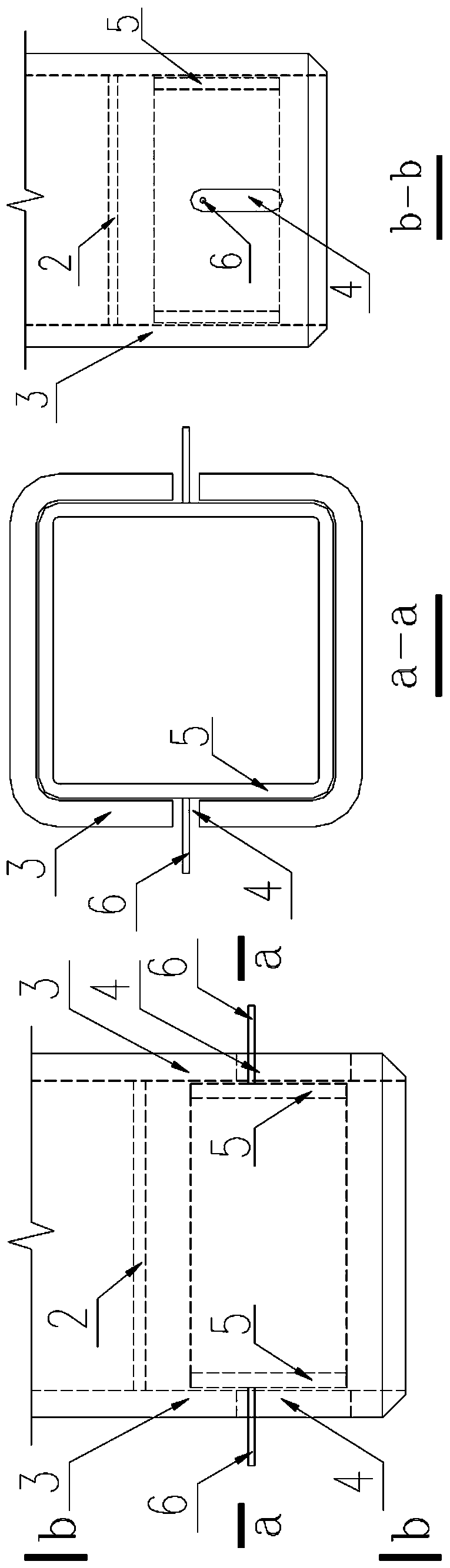 Poking-groove liner tube node structure applied to on-site splicing of box-type support