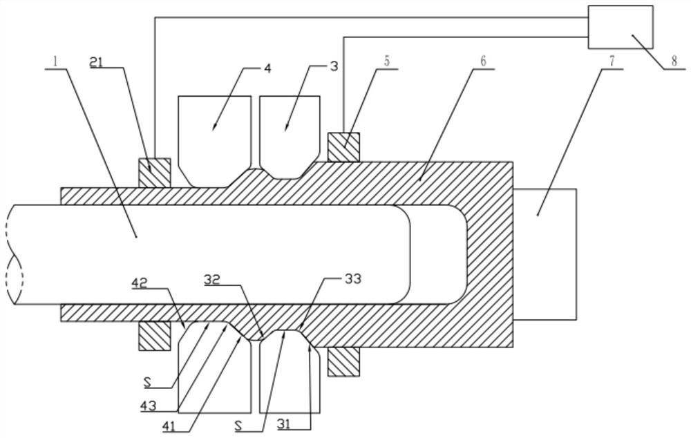 Continuous forming method and device for deep blind hole shell with pulse current assisted partial upsetting