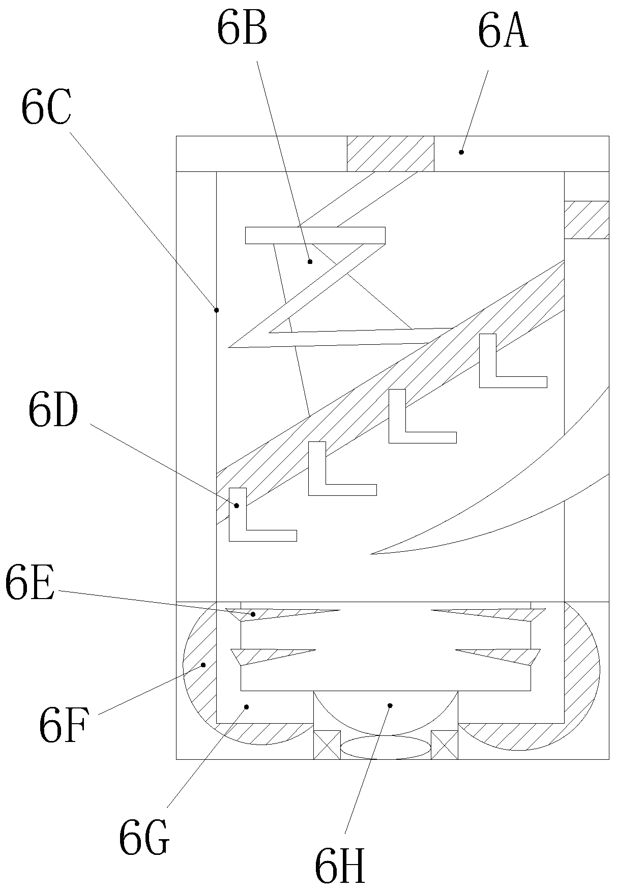 Refining bleaching machine for oblique air pressure dispersing and purifying of resin dense gas of sanitary towel fibers