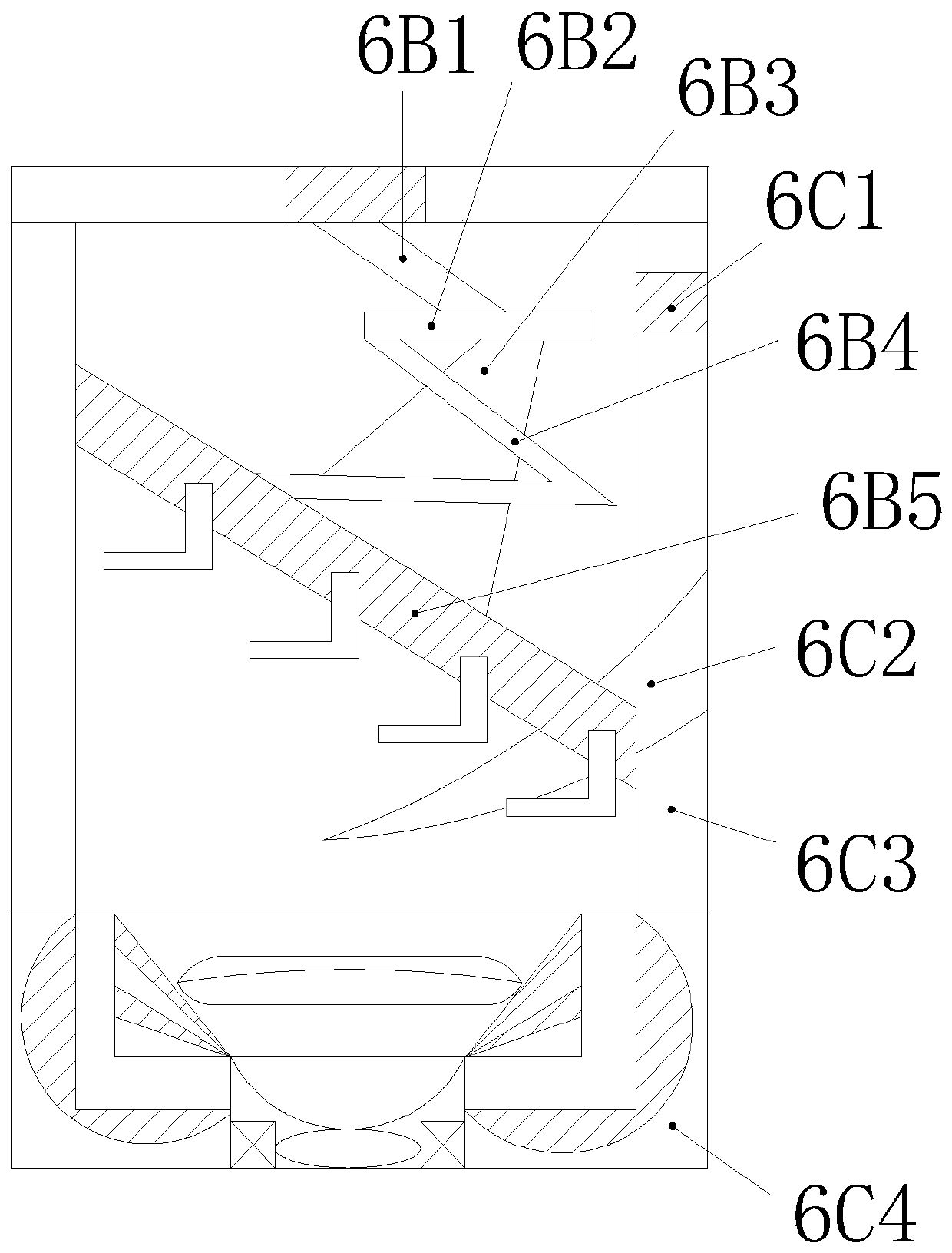 Refining bleaching machine for oblique air pressure dispersing and purifying of resin dense gas of sanitary towel fibers