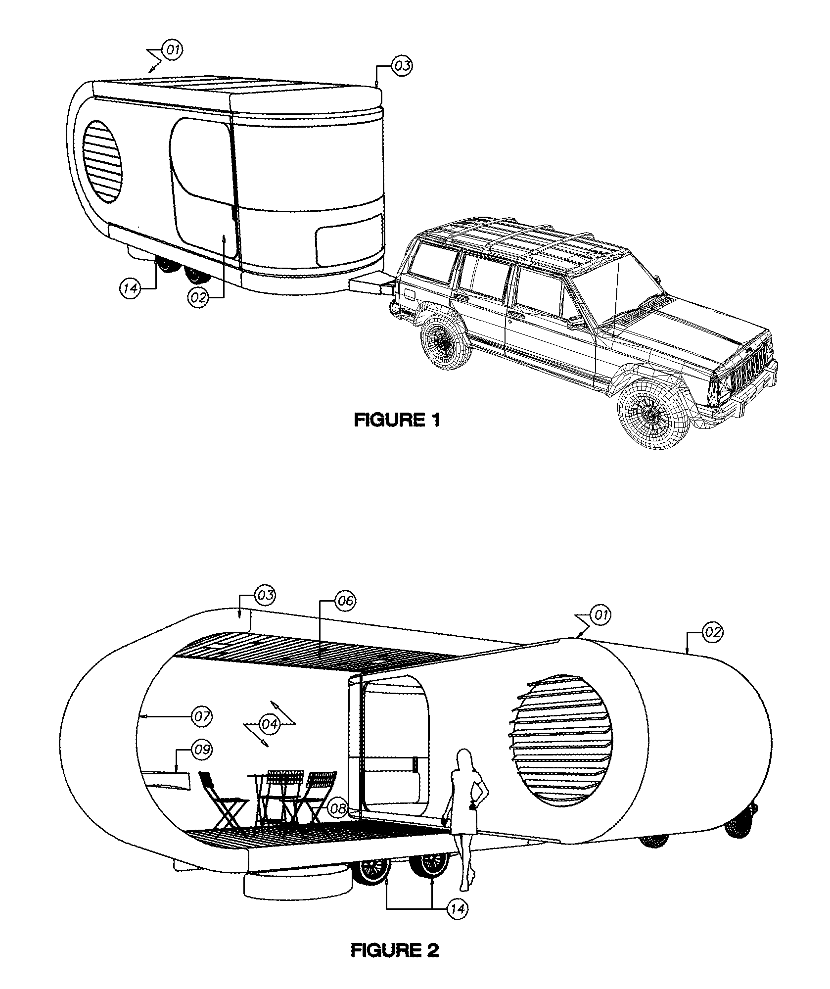 Mobile home with an integrated deck