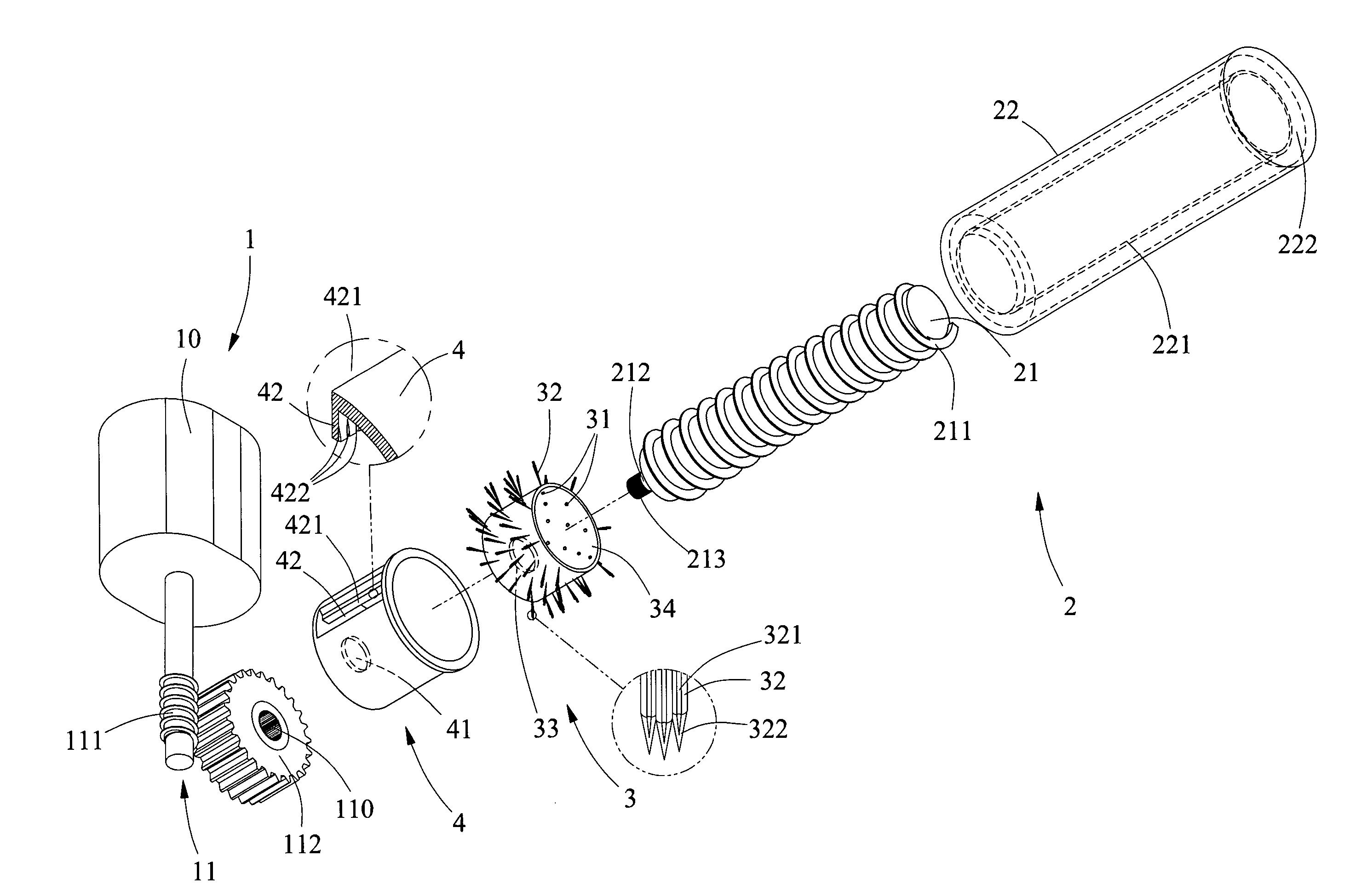 Brush wheel typed nebulizer