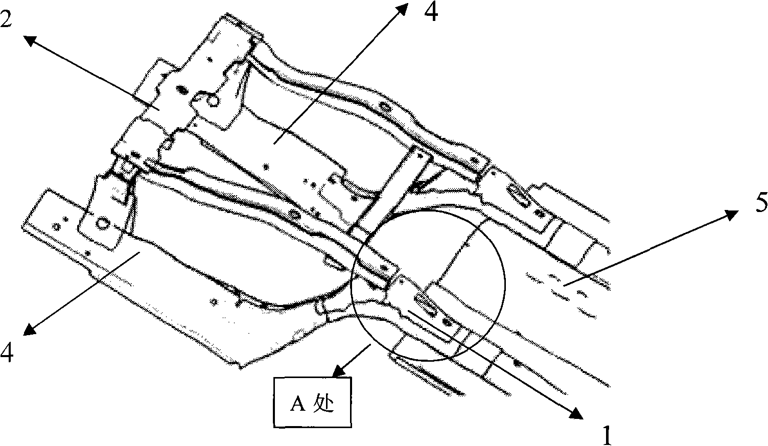 Body force transferring structure for sedan