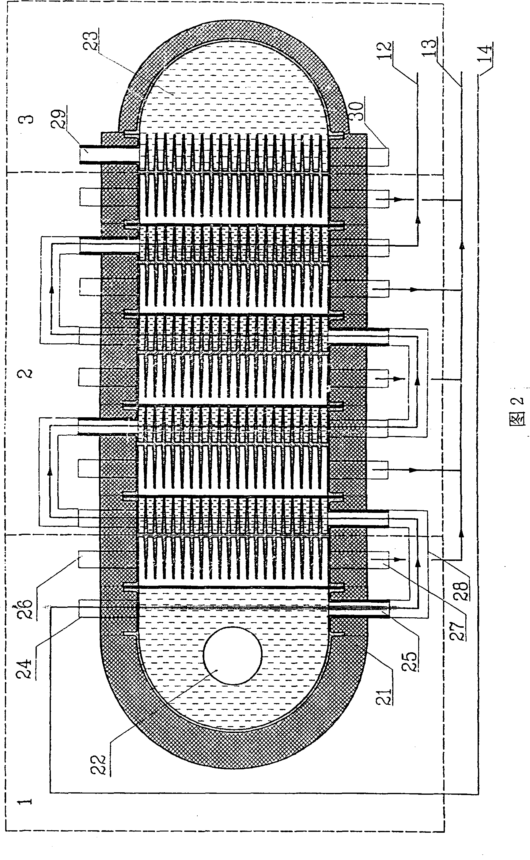 Thermal-energy stepwise multi-use solution concentration-regeneration device