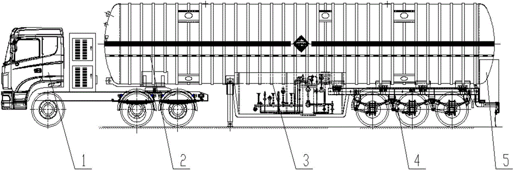 LNG (Liquefied Natural Gas) mobile filling vehicle with filling structure