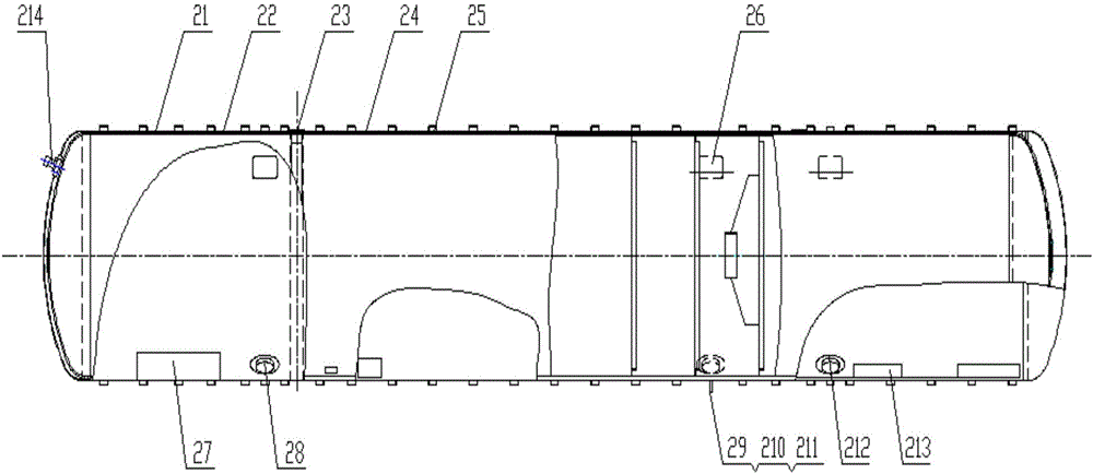 LNG (Liquefied Natural Gas) mobile filling vehicle with filling structure