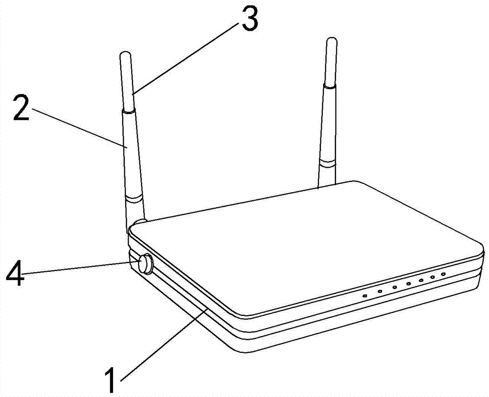 Router with antenna having lamp