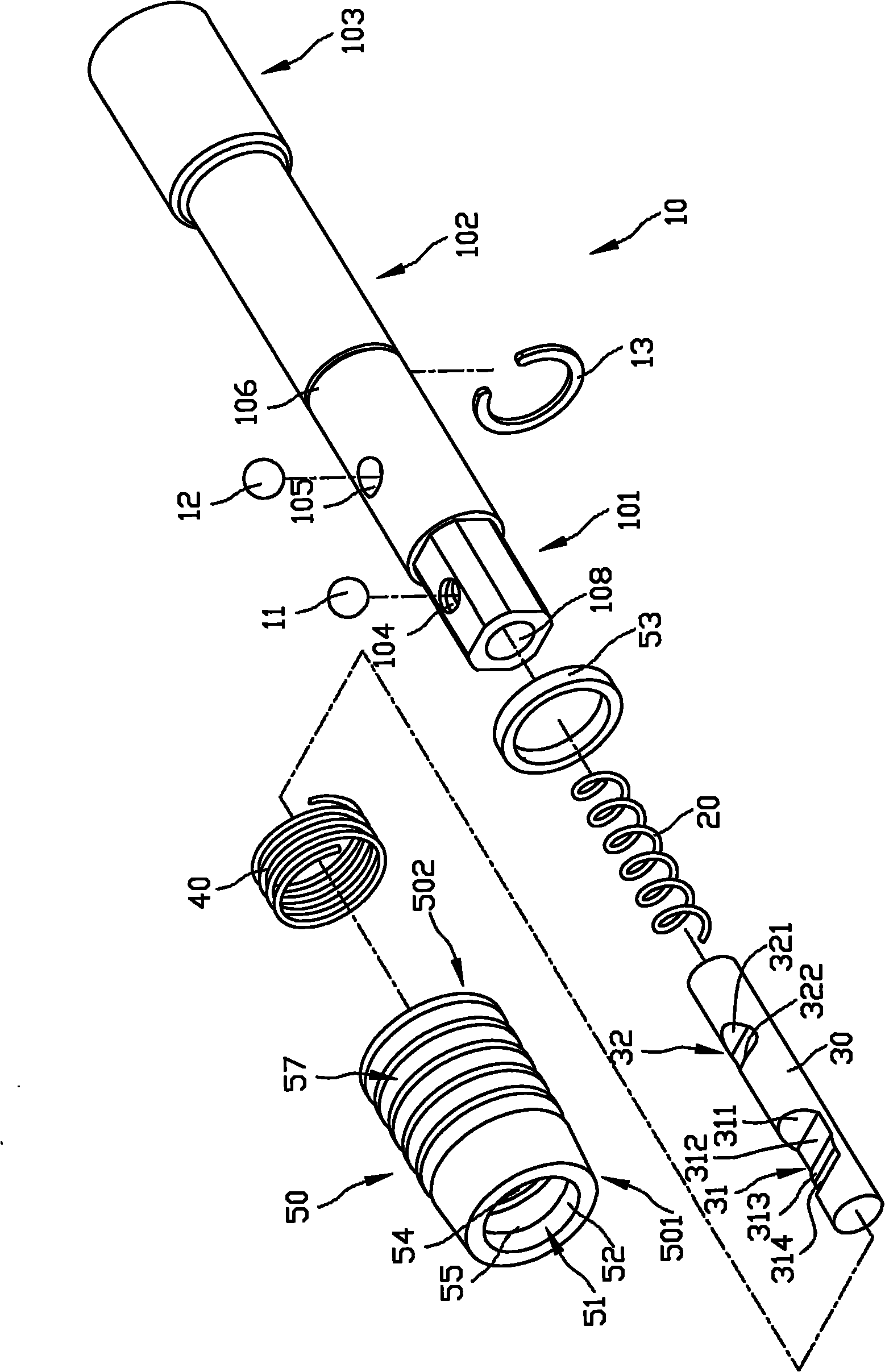 Extension rod capable of fast pulling and loosing sleeve