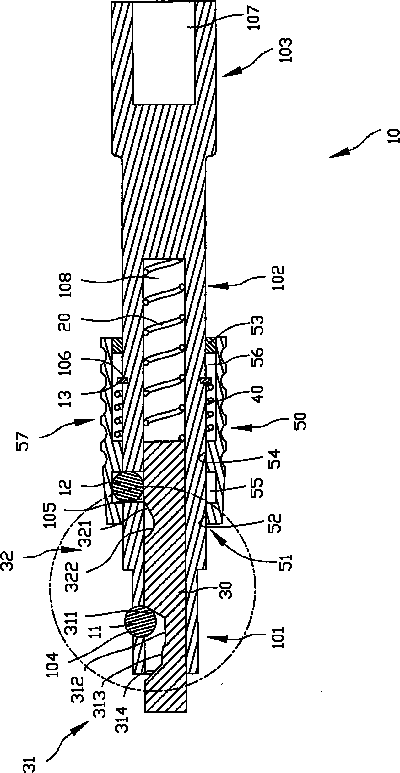 Extension rod capable of fast pulling and loosing sleeve