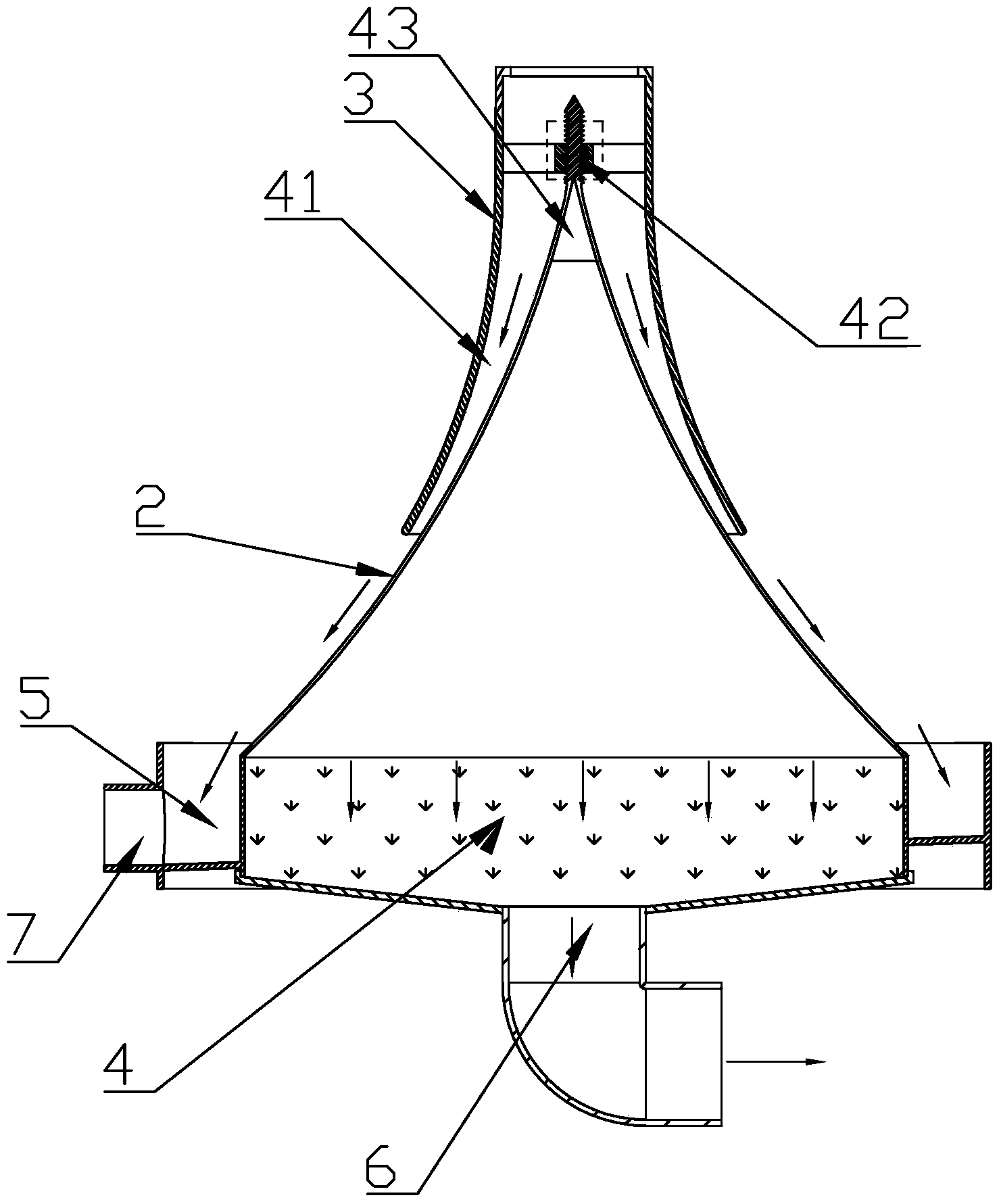 Conical solid-liquid separator