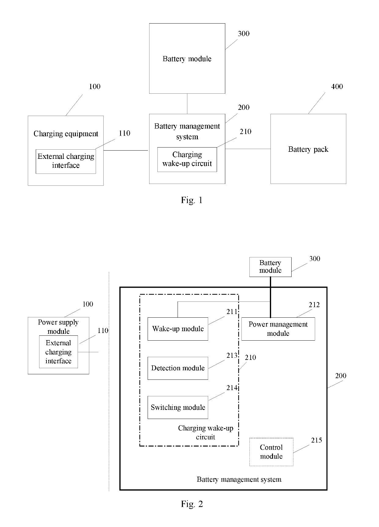 Method, battery management system and vehicle for charging awakening