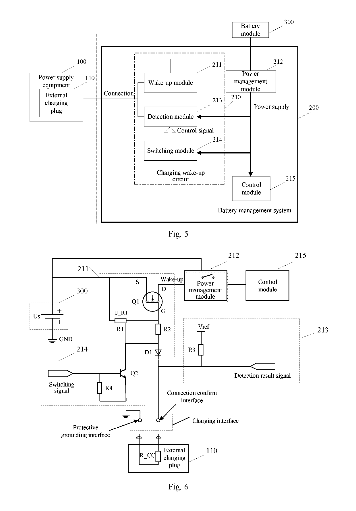 Method, battery management system and vehicle for charging awakening