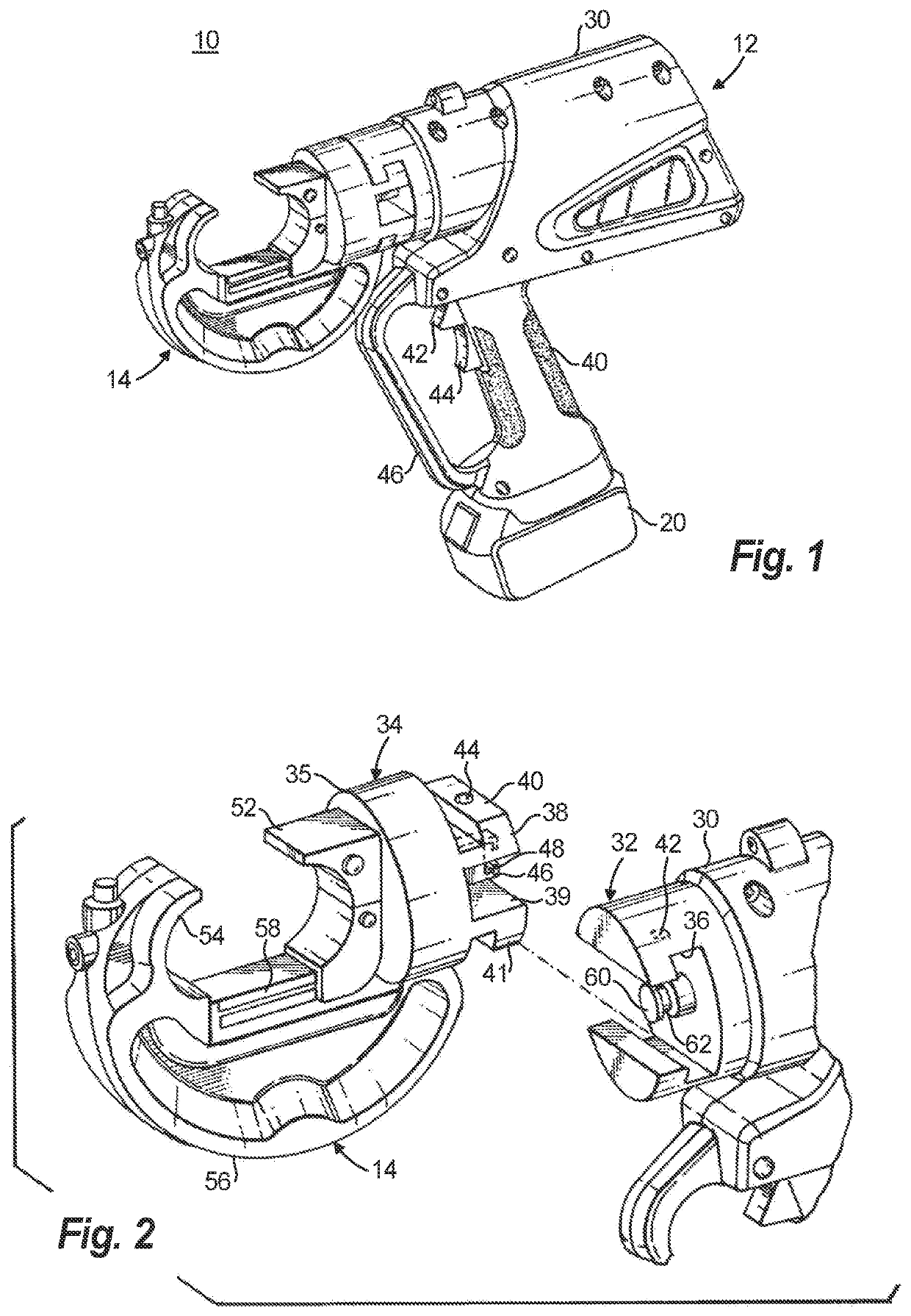 Portable hand held power tool with interchangable head