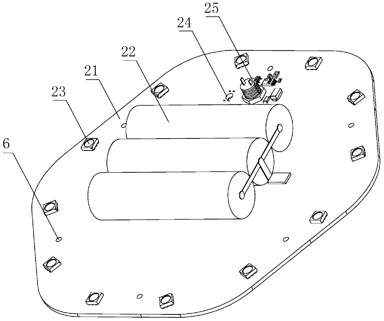 Parking space corner indicator light for practice driving of reverse stall parking in second subject of driving school