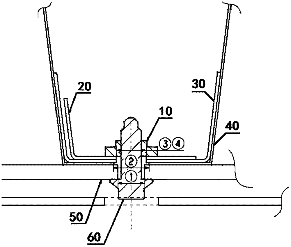 Connecting structure of power battery pack frame and vehicle body mounting beam of new energy vehicle